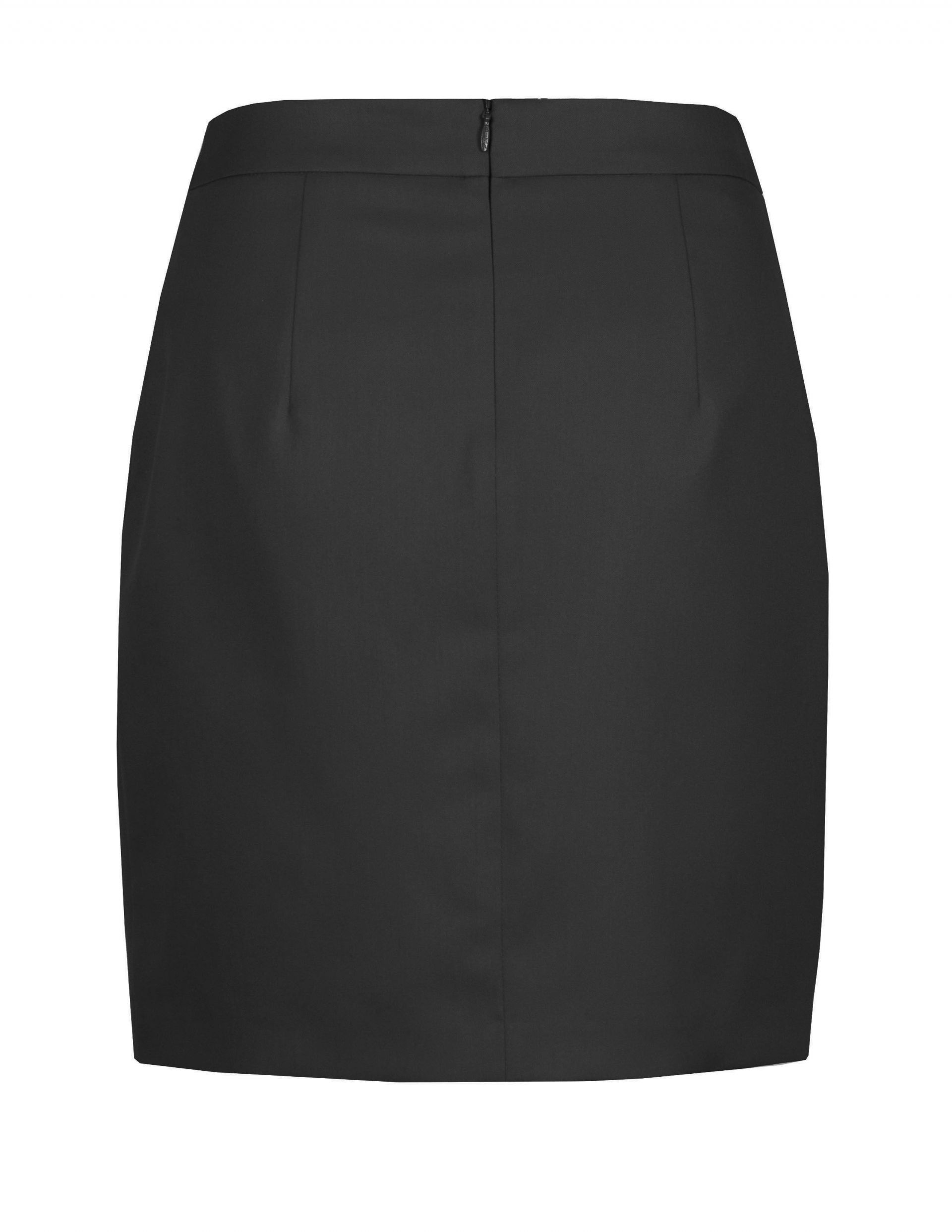 Short straight skirt with side slit and bow detail 1